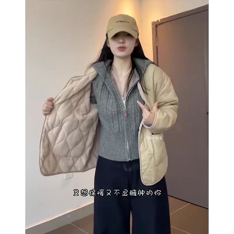 優しい風の麻の花の帽子のニットのカーディガンの女性の秋冬の韓系の怠惰なファスナーのセーターのコートは腰の短い上着を収めます。|undefined