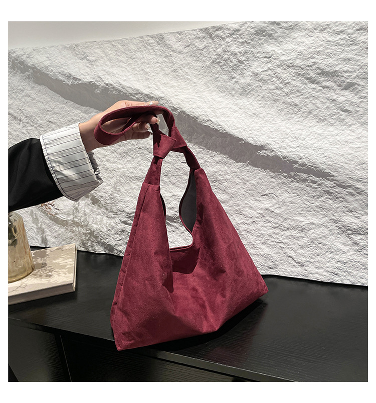 Cross-border suede large bag for women 2024 New style fashionable retro frosted tote bag for autumn and winter work and commuting bucket bag undefined