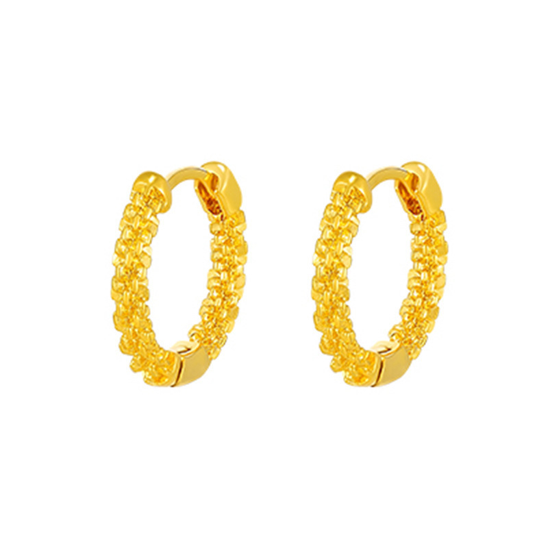 Pendientes de Aro Trenzados de Aleación de Cobre con Baño Electrolítico Xuping Jewelry para Mujer, Pendientes Redondos Vintage de Alta Gama, Estilo de Lujo Ligero