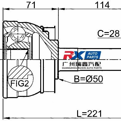 Junta Homocinética Exterior Delantera 39211-58G60 para Nissan D22 Navara