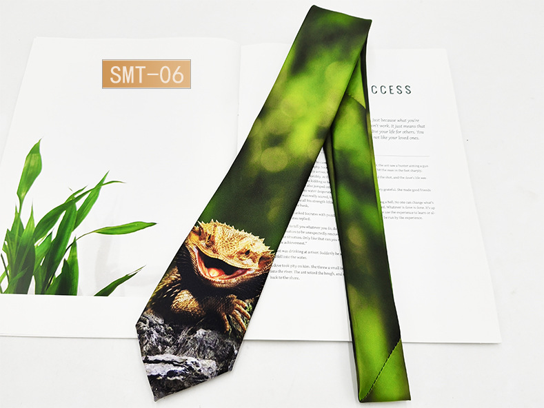 Fabricante spot impresión digital corbata de hombre estilo de Hong Kong moda retro casual animal divertido hecho a mano estilo 8cm