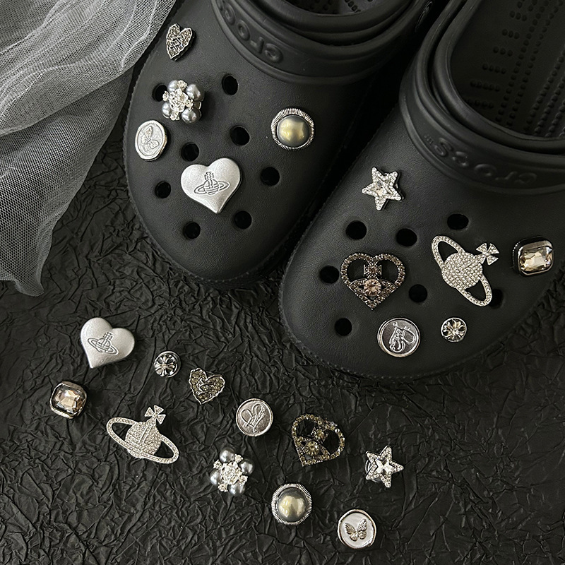 Lost Saturn hole shoes shoes flower alloy upper accessories metal rhinestone fitting cross decorative buckle diy material