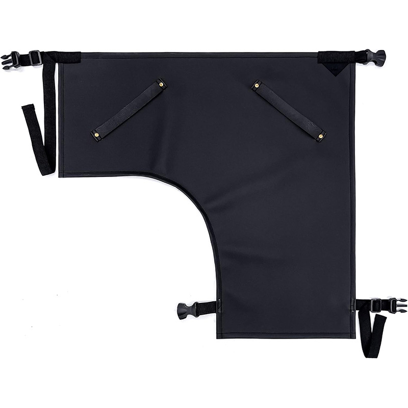 Delantal de PU de Amazon transfronterizo estilo europeo y americano color sólido camarero irregular mono leggings delantal de media longitud al por mayor