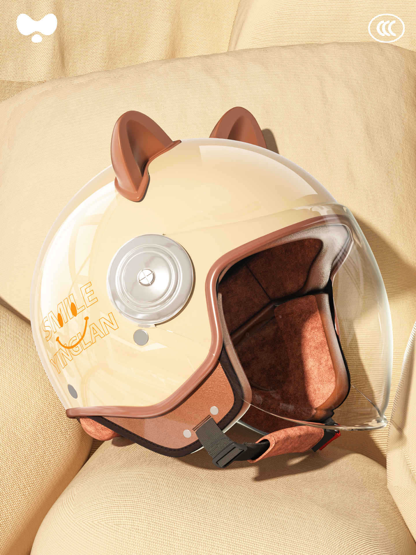 Motosiklet kaskı (dəbilqə) – Motuoche Helmet - class-a-new-3c-adult-vitality-apricot-hd-long-lens-one-size