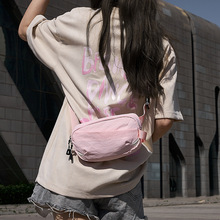 粉色斜挎手机小包包女休闲简约单肩包轻便小背包运动跑步小挎包
