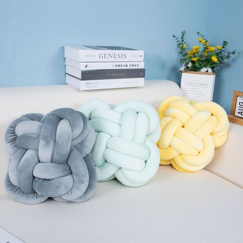 Amazon Cross-border Ins Knot Woven Throw Pillow Denmark Knot Chinese Knot Sofa Bed Balcony Decor Cushion