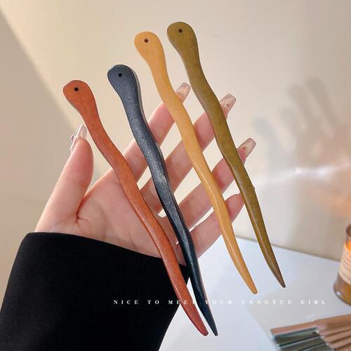 Imitation ebony hairpin for women, new Chinese style Hanfu cheongsam accessories hairpin, simple and modern ball head hairpin