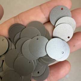 DIY材料10mm-50mm圆形边孔哑光灰黑色亮片半透明哑光灰色亮片