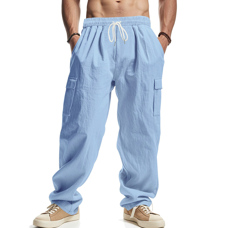Transfronterizo americano recto hombre pantalones casuales de verano sueltos delgados estilo deportivo de velocidad de secado correa pantalones de trabajo para hombre