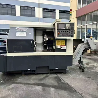 处理二手程泰GA-2000数控斜身车12工位刀塔带排屑机