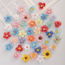 小号陶瓷铁杆小花德化陶瓷手捏花花朵配件饰品手工摆件