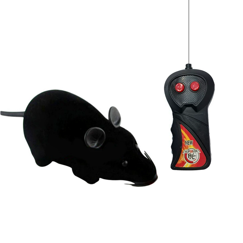 Remote‑control toy rat, two‑way flocked mouse, 23–28 cm, forward/back motion, >8 m range