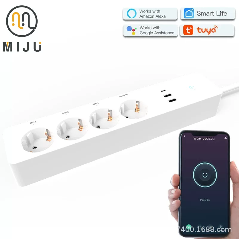 Cross -border German standard socket timer measuring socket wifi intelligent exclusion division control total control voice linkage UK