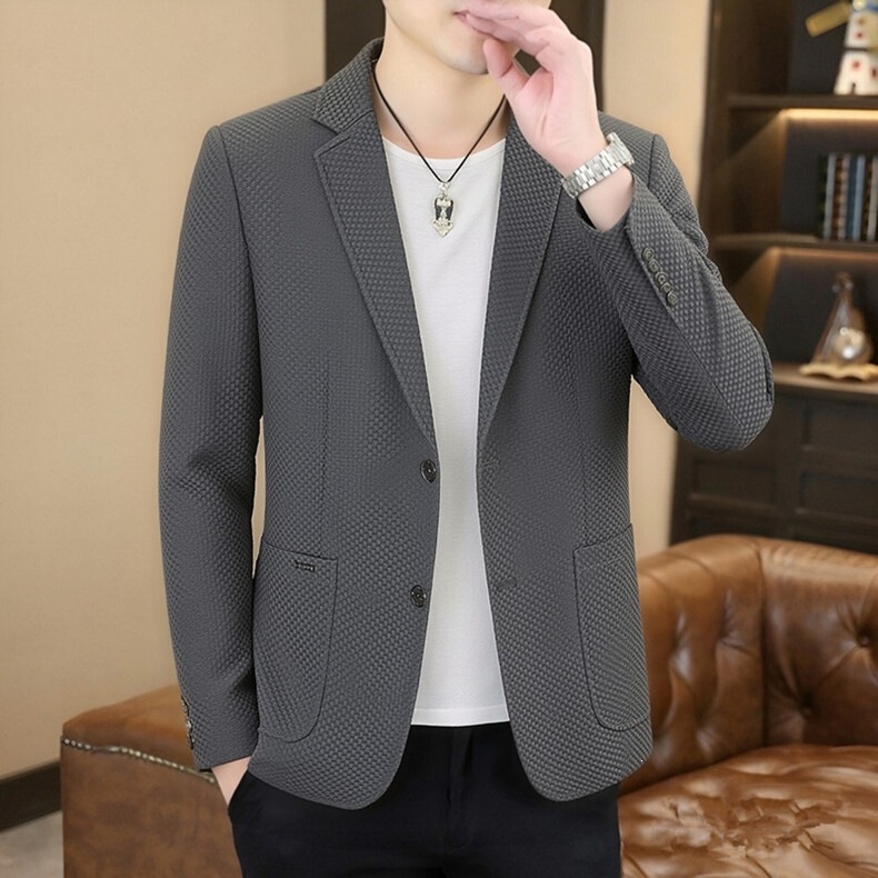 Men's casual blazer, slim-fit, two-button, suitable for spring and autumn, business suit, stylish top Men's casual blazer, slim-fit, two-button, suitable for spring and autumn, business suit, stylish top