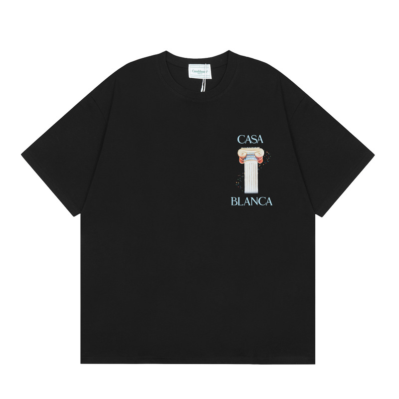 クロスボーダーカサブランカ夏新作カサドリームゲートプリント男女兼用ルーズ半袖Tシャツ純綿|undefined