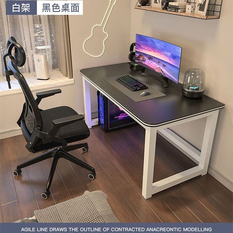 둥근 모서리 테이블, 회색 상판, 검정색 프레임