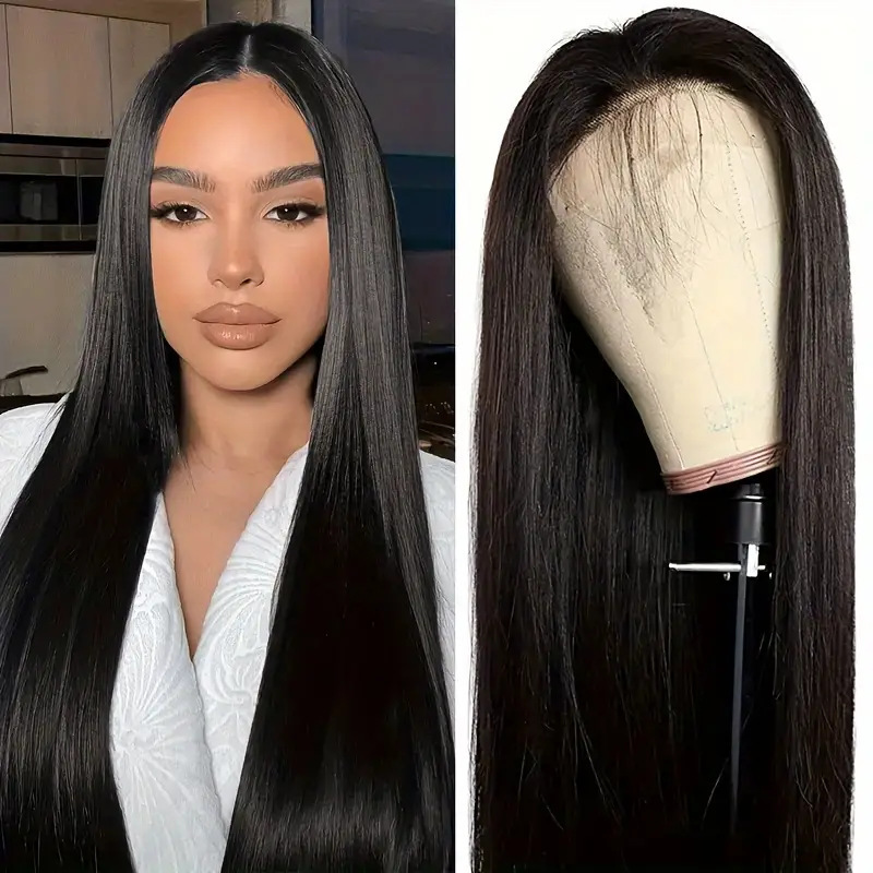 Amazon cross-border foreign trade European and American fashion front lace lace straight hair Africa hot-selling medium straight hair wig