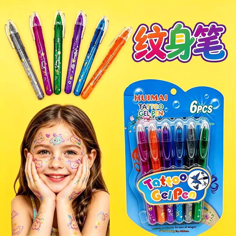 Manufacturer Supplies Temporary Tattoo Pen Set, Gel Pen, Glitter Pen, Student Festival Party Stage Graffiti Pen Set Manufacturer Supplies Temporary Tattoo Pen Set, Gel Pen, Glitter Pen, Student Festival Party Stage Graffiti Pen Set