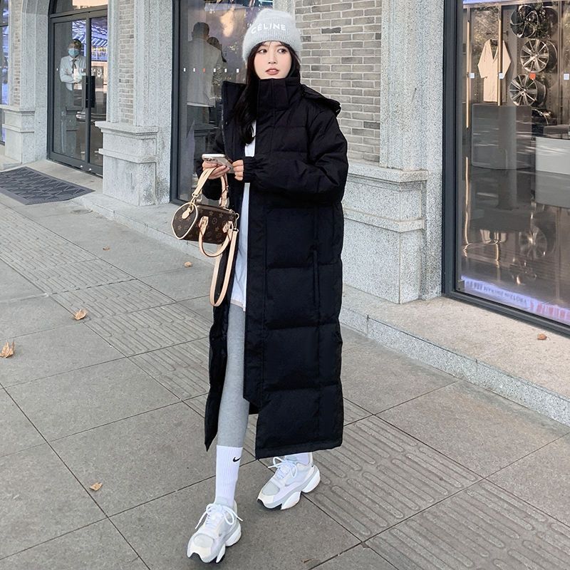 黑色羽绒服女长款2025年新款超长加长过膝到脚踝大码冬季加厚外套|undefined