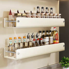 厨房置物架可拆洗调味料品罐收纳架子墙上免打孔壁挂式佐料调料架