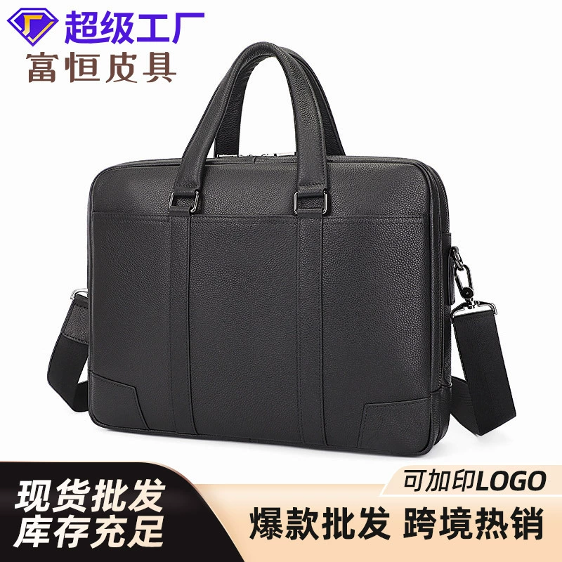Новый бизнес мужская кожаная сумка личи кожаная водонепроницаемая 14-дюймовая сумка для компьютера портфель адвокат пакет документов