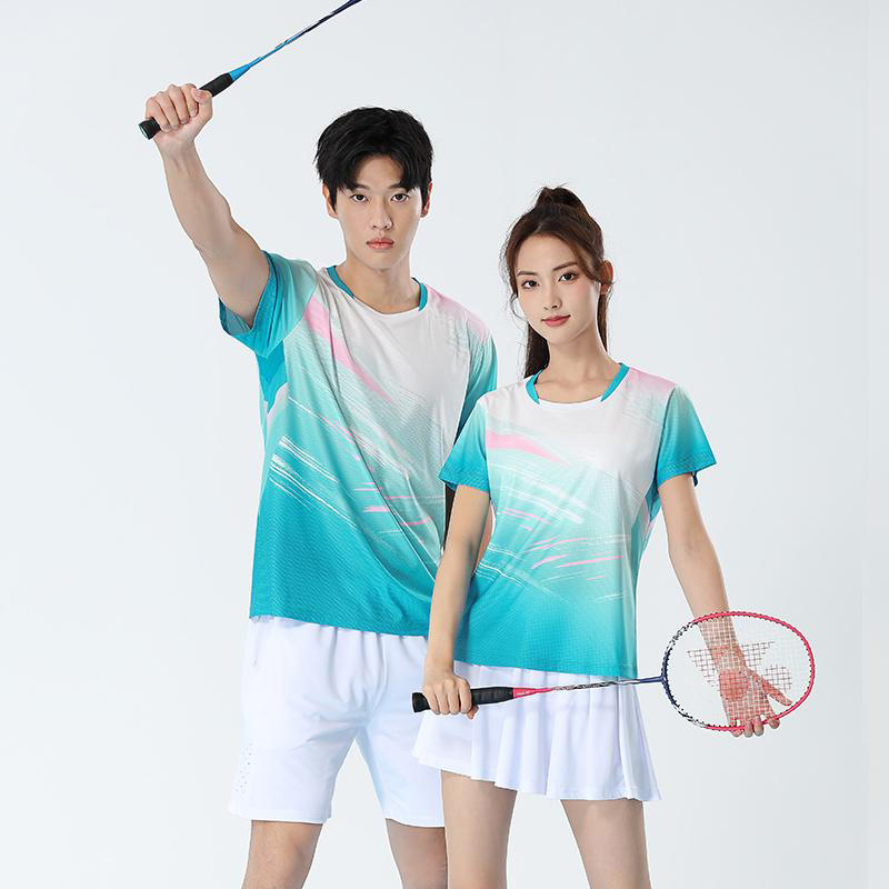 High-End Event Quick-Drying and Breathable New Badminton Uniforms for Men and Women, Air Volleyball Uniforms, Tennis Table Tennis Short-Sleeved Tops