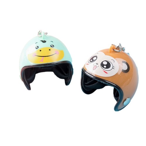 Po Feng Duck Twelve Zodiac Ox, Dog, Sheep, Tiger Helmet Bear Cartoon Motorcycle Hat Keychain Creative Gift Pendant