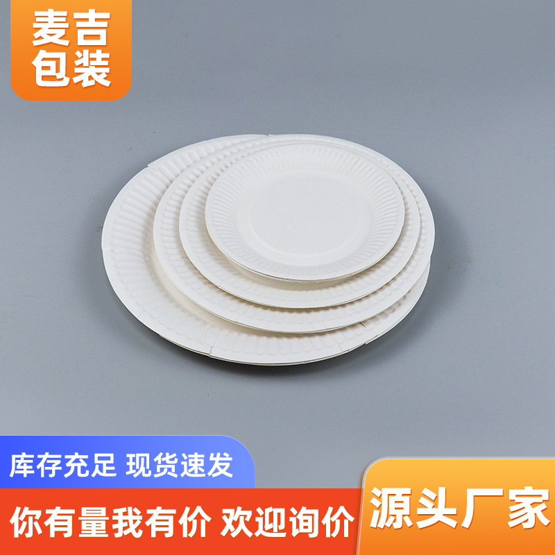 Placa de papel de cartón desechable Placa de papel blanco DIY bebé fiesta de cumpleaños decorativo papel picnic barbacoa pintura Placa de papel