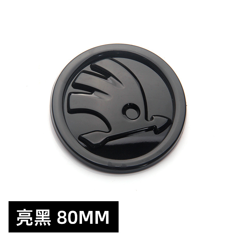 90MM 80MM Adecuado para Skoda Octavia Jingrui Etiqueta delantera y trasera Etiqueta de red media negra Etiqueta de cola ABS
