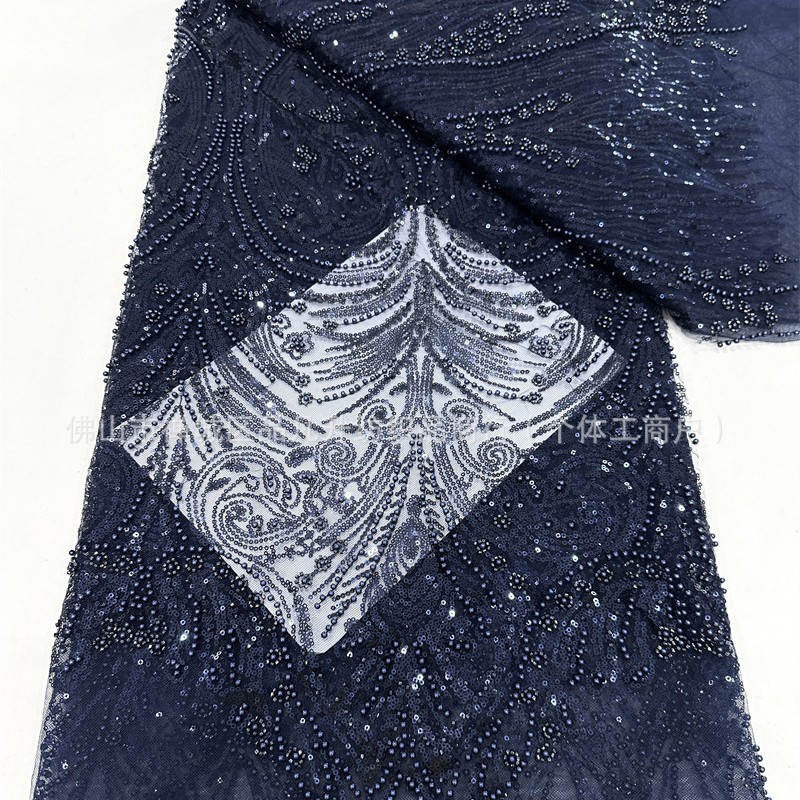 Tejido bordado, tejido de sequilla, tejido de sequilla, tela de flor tridimensional, tela bordada de perlas, comercio exterior transfronterizo spot