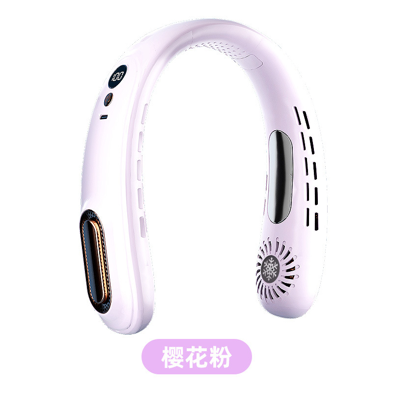 Ventilador de cuello de fábrica original modelo privado patente USB recarga portátil perezoso regalos deportivos al por mayor silencioso motor sin escobillas