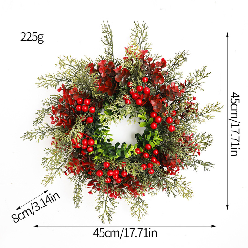 クリスマスガーランド装飾品人工模擬緑植物籐フロントドア花輪吊り下げノックフォード松葉逆さガーランド|undefined