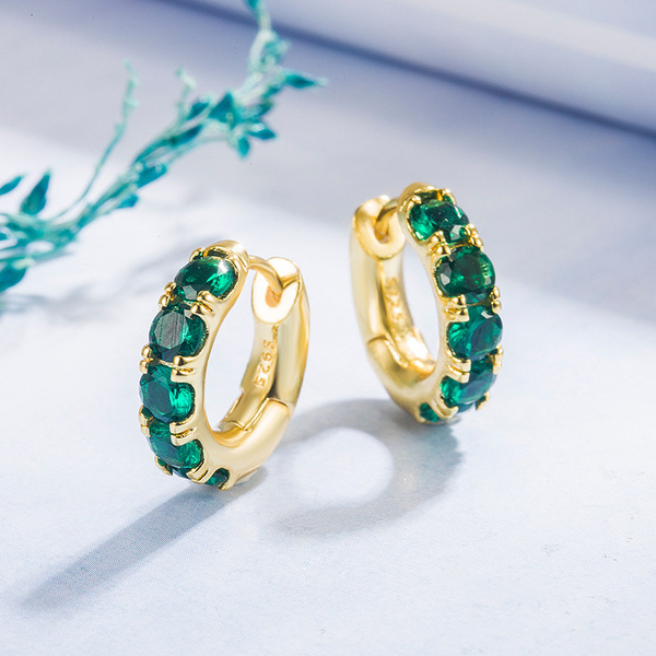 fashionable earrings with zircon