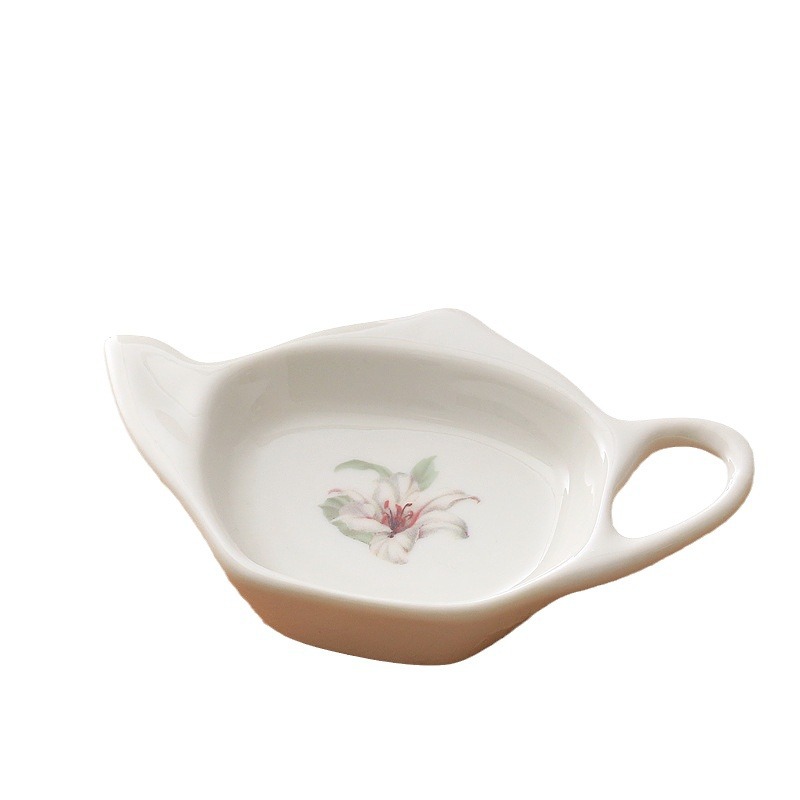 Cerámica bolsa de té platillo té de la tarde a juego té de lujo juego bolsa de té platillo tarde bolsa de té platillo creativo regalo de cerámica