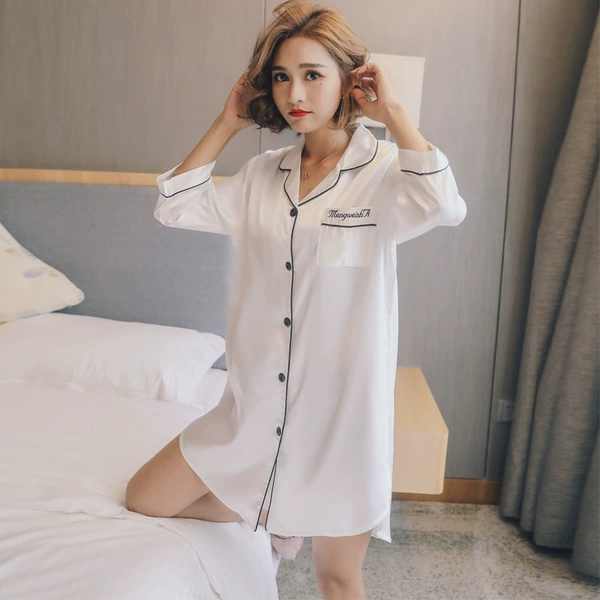 8678 shirt dress white