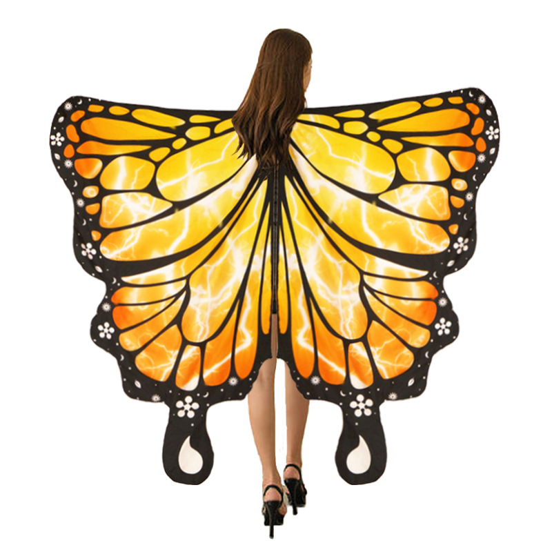 Halloween nuevo capas de mariposa de doble capa capa de doble cara capas de rayas de piel impresión digital capas de color exterior