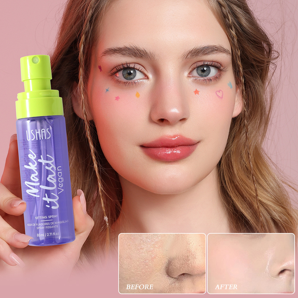 USHAS punto transfronterizo spray de maquillaje hidratante impermeable control de aceite hidratante agua de maquillaje UC116
