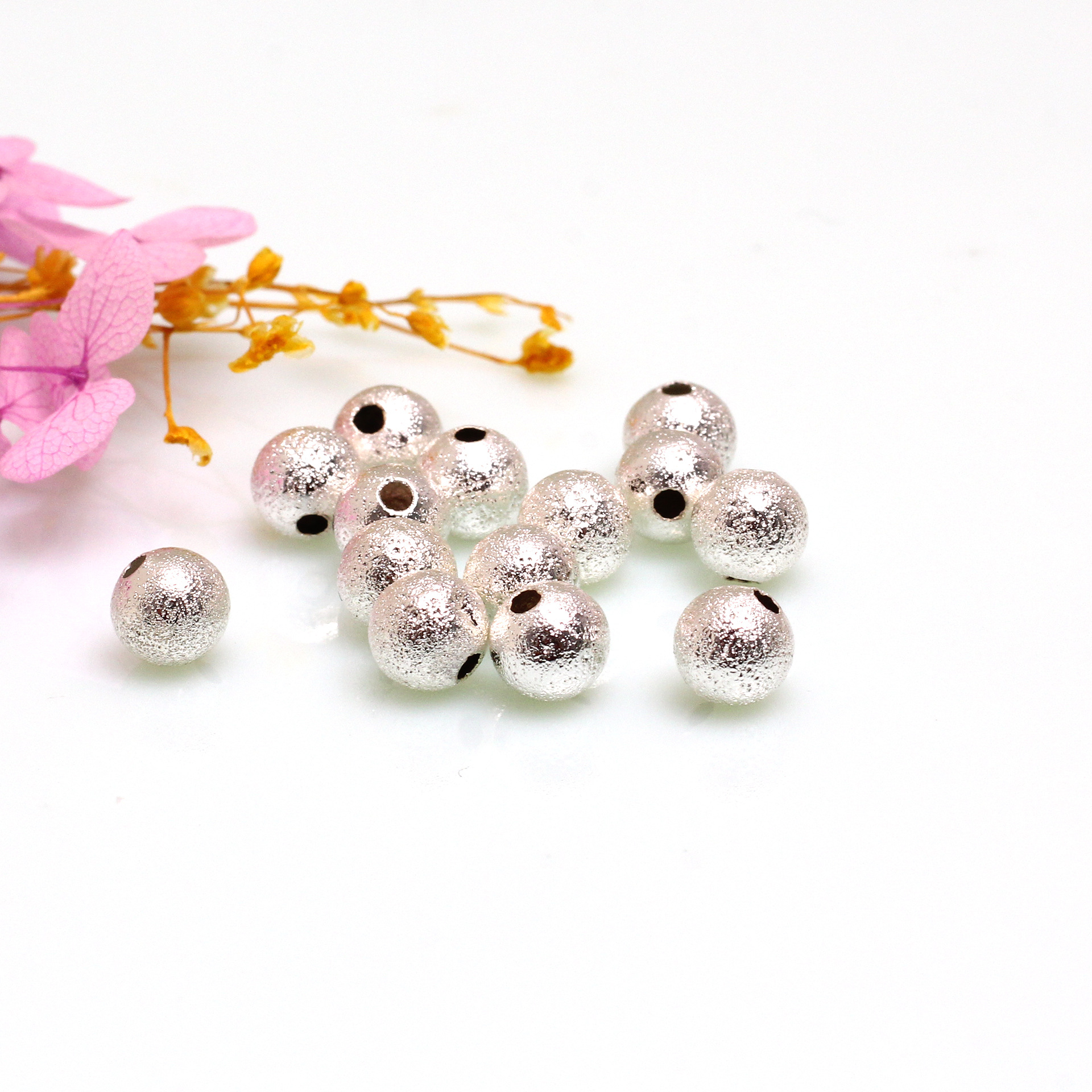 14K envuelto en oro color preservando perlas de cobre esmerilado pequeñas perlas de oro perlas sueltas DIY joyería hecha a mano pulsera accesorios cuentas espaciadoras