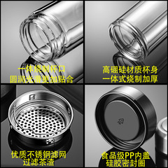 Double-layer glass cup, heat insulation, high-temperature resistant, high-heat resistant, office water cup, transparent, high borosilicate double-layer glass cup, custom logo