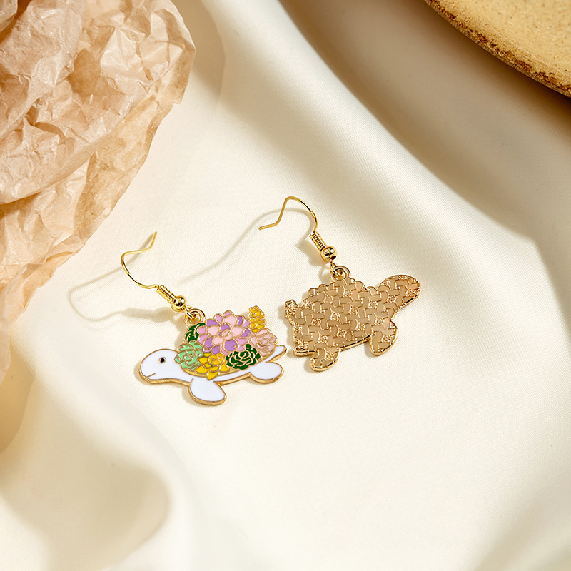 Zinc alloy Material Animal, Flower Pattern Women'S Gender Cartoon Style Animal Flower Alloy Plating Women's Drop Earrings