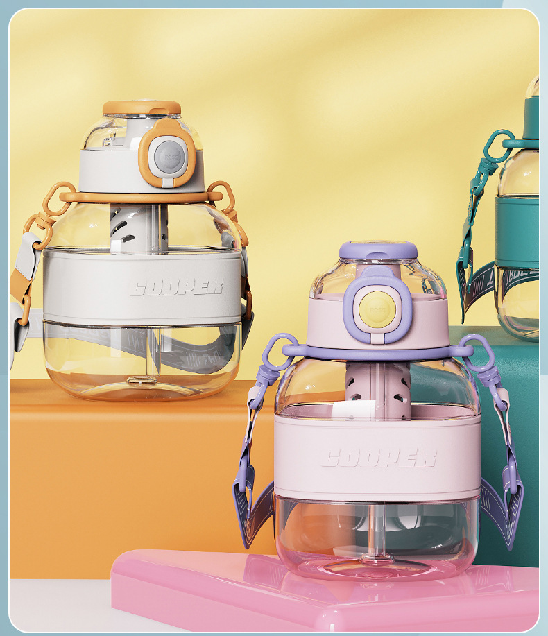 Creative and simple square water cup, summer large-capacity straw cup, high appearance level for girls, portable large-belted cup with tea strout pic 32