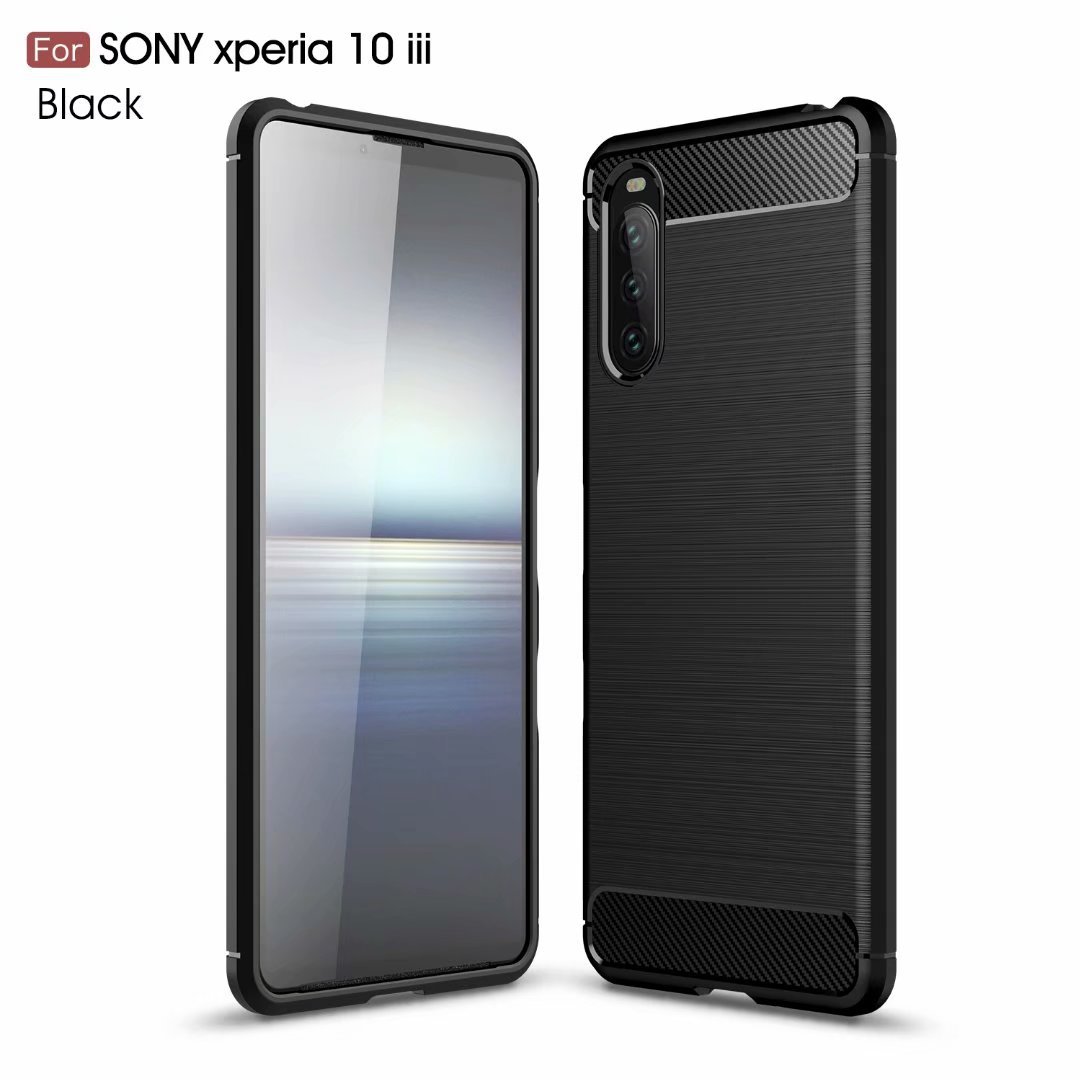 For Sony Xperia10 Carbon Fiber Brushed Phone Case Sony XZ3 Drop-resistant tpu Silicone Protective Case XA2
