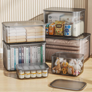 Transparent storage box desktop, living room, kitchen, miscellaneous basket, toys, snacks, clothing, household cleaning basket, storage box