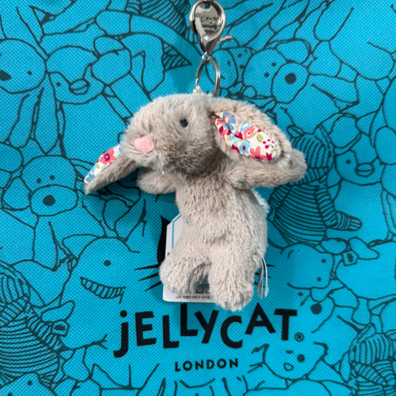 Floral brown rabbit pendant