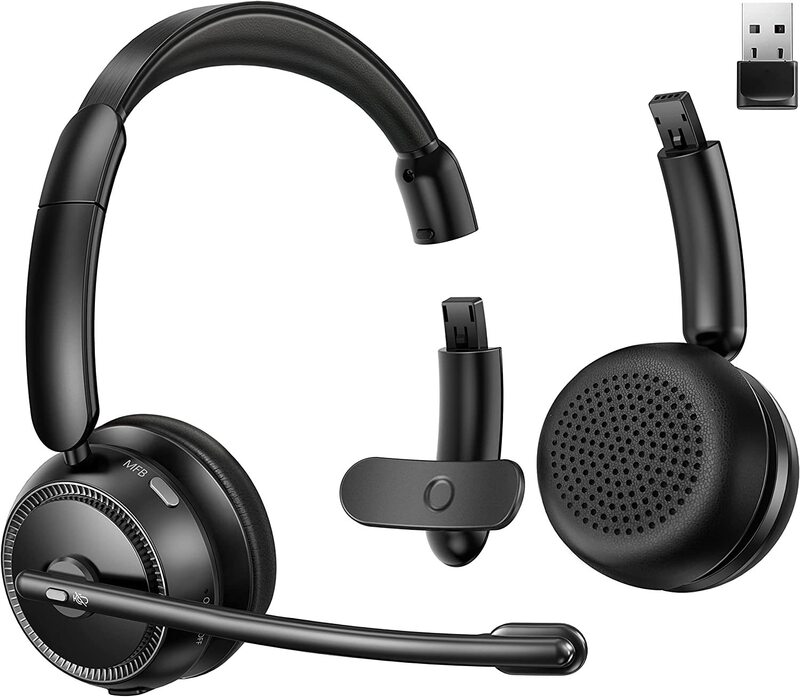 Detachable single-binaural Bluetooth telephone headset office call center Skype Zoom conference truck Detachable single-binaural Bluetooth telephone headset office call center Skype Zoom conference truck