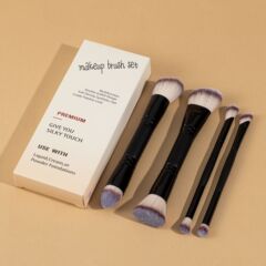 跨境新品4支双头粉底刷腮红刷美妆工具散粉刷眼影刷化妆刷套装