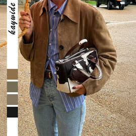 迪芸欧美休闲通勤纽扣纯色长袖夹克外套女装2025秋冬亚马逊独立站