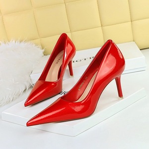 9511-A21 Korean Fashion Slim High Heel Women's Shoes Thin Heel Shallow Mouth Pointed Single Shoe Women's Sprin