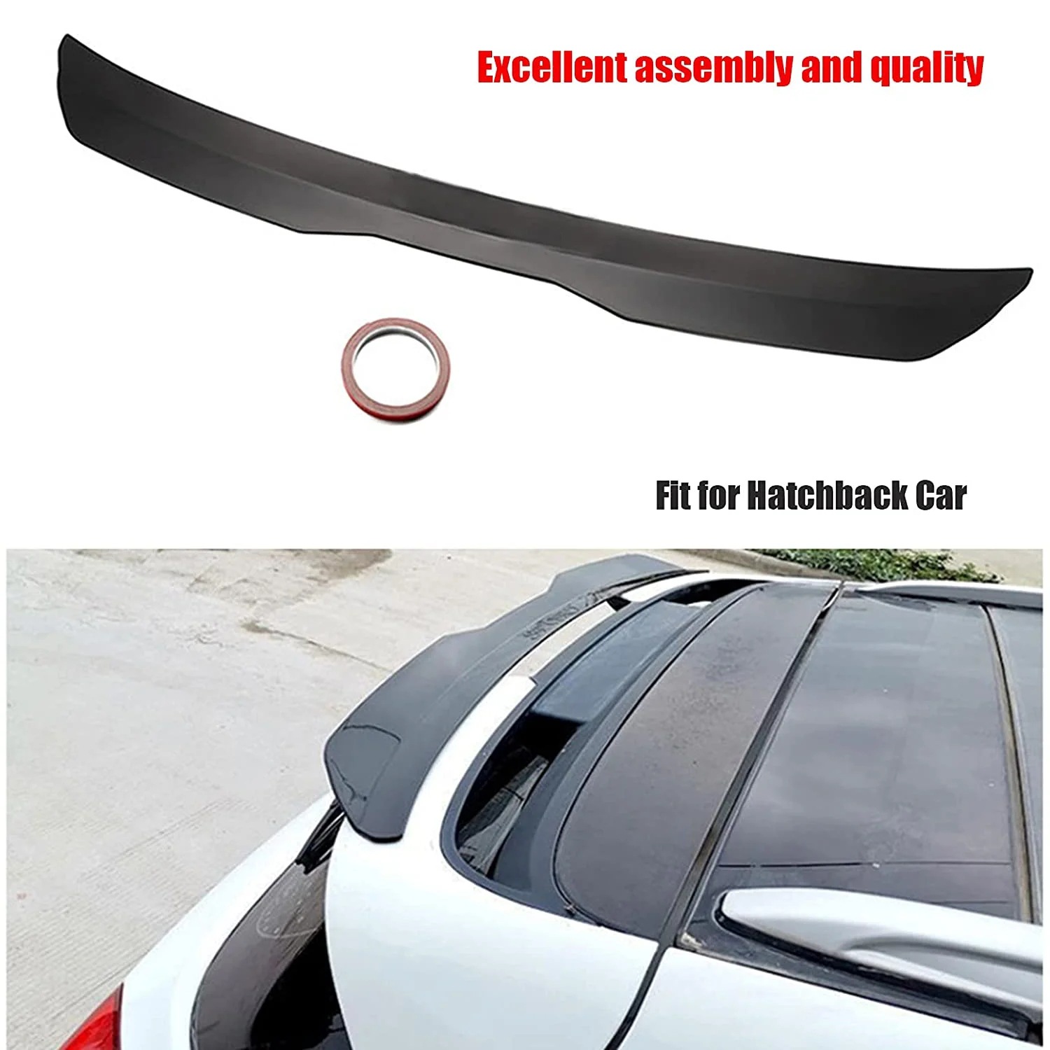 Universal car modification SUV hatchback golf rear spoiler adhesive type no-drill trunk spoiler