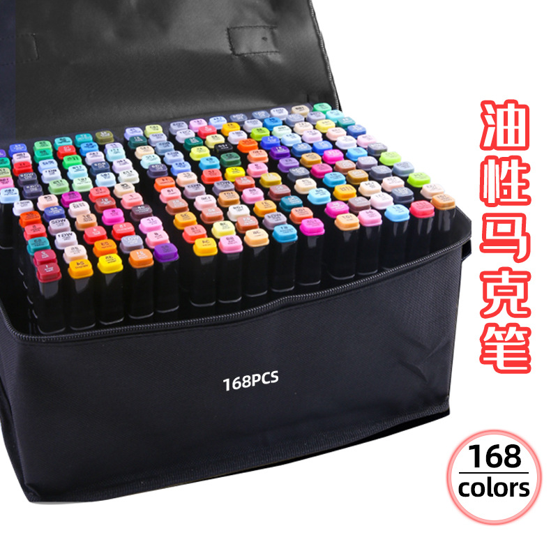 Marcador aceitoso de dos cabezas juego completo de marcadores para niños 24 colores 48 colores 80 colores bolígrafo de acuarela juego de colores al por mayor